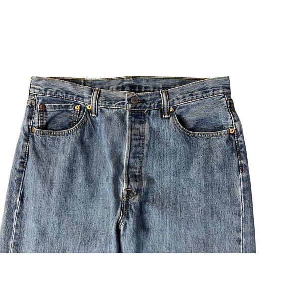 Levi’s 501 Jeans Mens 35x34 Blue Denim Button Fly Made in Egypt Used - Picture 5 of 15